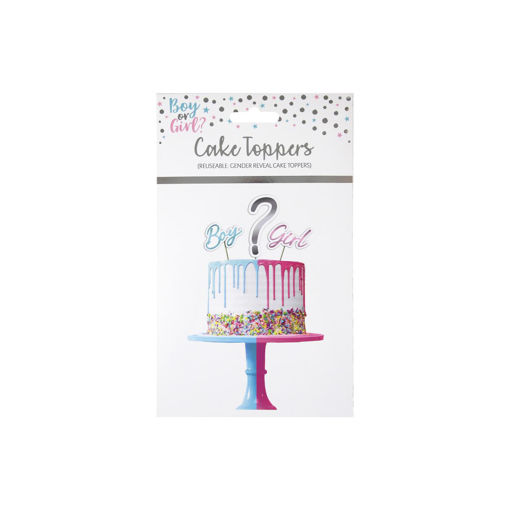 Picture of BOY OR GIRL CAKE TOPPER 21.4X13CM
